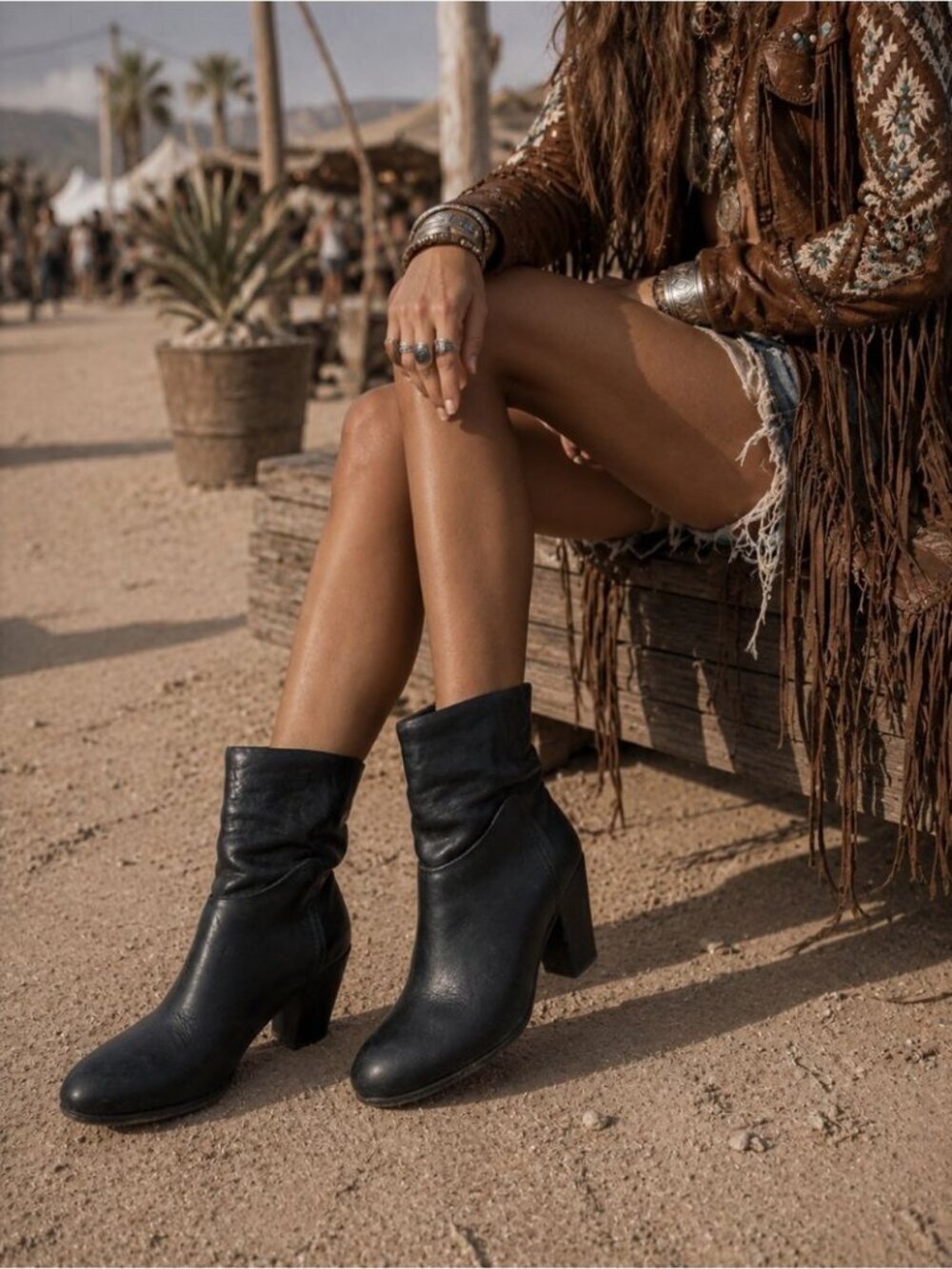 Rag & Bone Leather Ankle Boots Black EU 40 Block Heel Minimalist Chic Western